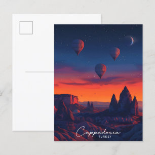 Natten i Cappadocia Turkiet Travel Vykort