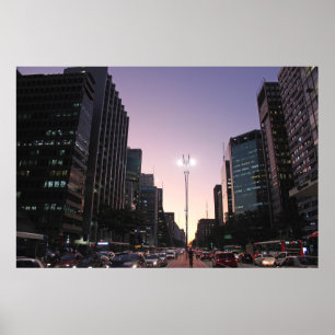 Natten i den Paulista avenyn - Sao Paulo Poster