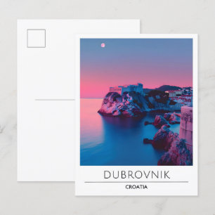 Natten i Dubrovnik Kroatien Travel Vykort