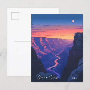 Natten i Grand Canyon USA Travel Vykort
