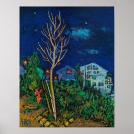 Natten i Haifa, Cityscape Landcape Painting Art Poster