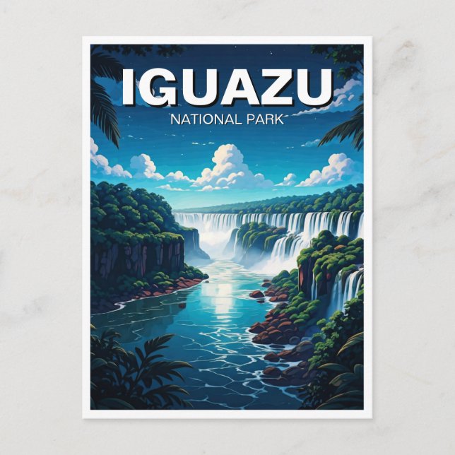 Natten i Iguazu nationalpark Argentina Vykort (Framsida)