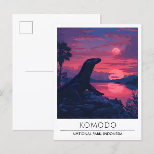 Natten i Komodos nationalpark Indonesia Travel Vykort