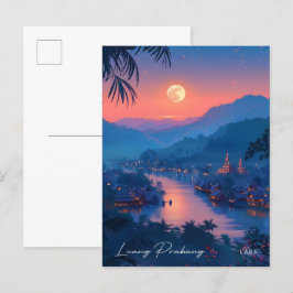 Natten i Luang Prabang Laos Vintage resor Vykort
