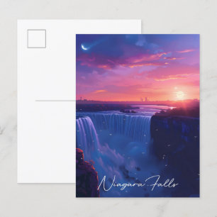 Natten i Niagara Falls Travel Vykort