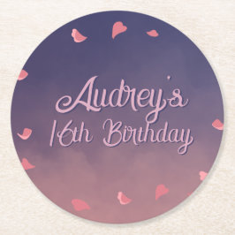 Natten i Paris Birthday Underlägg Papper Rund