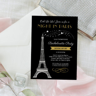 Natten i Paris Eiffel Torn Bachelorette Party Inbjudningar