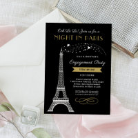 Natten i Paris Eiffel Torn Guld Förlovningsfest