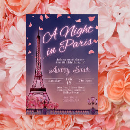 Natten i Paris - födelsedagen Inbjudningar