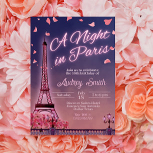 Natten i Paris - födelsedagen Inbjudningar