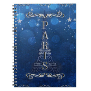 Natten i Paris under Stars Whimsical Starry Anteckningsbok