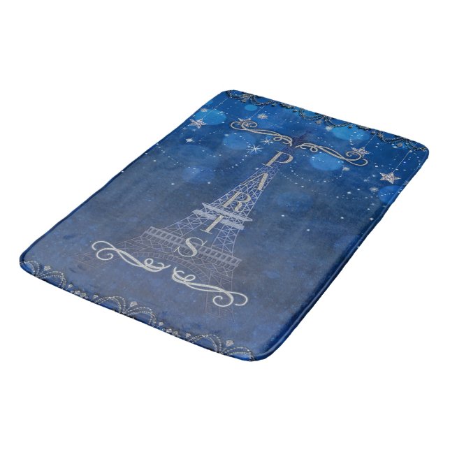 Natten i Paris under Stars Whimsical Starry Badrumsmatta (Vinklad)