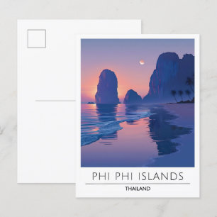 Natten i Phi Phi Islands Thailand Travel Vykort