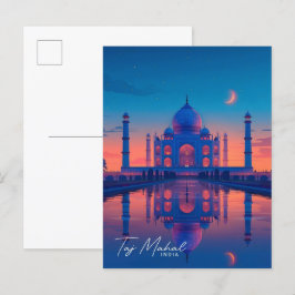Natten i Taj Mahal India Vintage resor Vykort