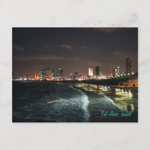 Natten i Tel Aviv, Israel Vykort