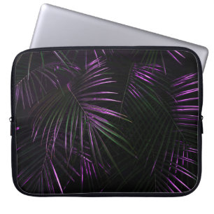 Natten i tropiska regnskogar. djungeln handflatan laptop fodral