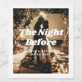 Natten innan. Elegantens fotorepetitionsmiddag Vinflaska Etikett