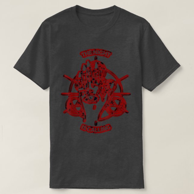 Natten kallar den bohemiska svarta designern t shirt (Design framsida)