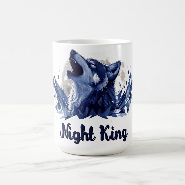 Natten Kung - Howlings Varg med Måne Kaffemugg (Center)