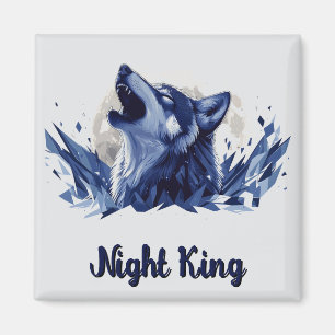 Natten Kung - Howlings Varg med Måne Magnet