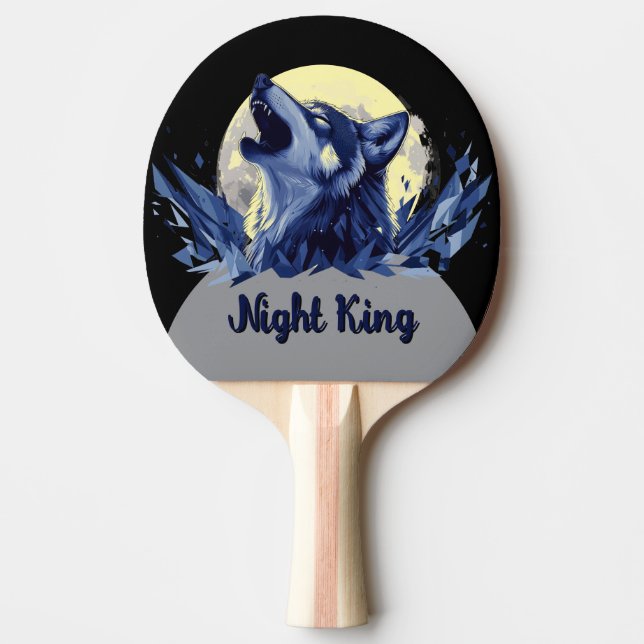 Natten Kung - Howlings Varg med Måne Pingisracket (Framsidan)