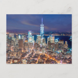 Natten Manhattan Vykort