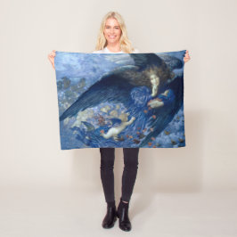 Natten med hennes Tåg i Stars (Angel med Cherubs) Fleecefilt