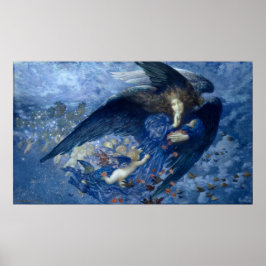 Natten med hennes Tåg i Stars (Angel med Cherubs) Poster