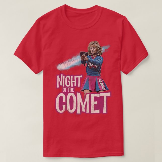 Natten på Comet 80-talets Cult Horror Film T Shirt (Design framsida)