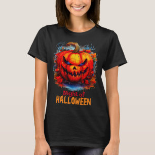 Natten på Halloween Creepy Scary Pumpkin T Shirt