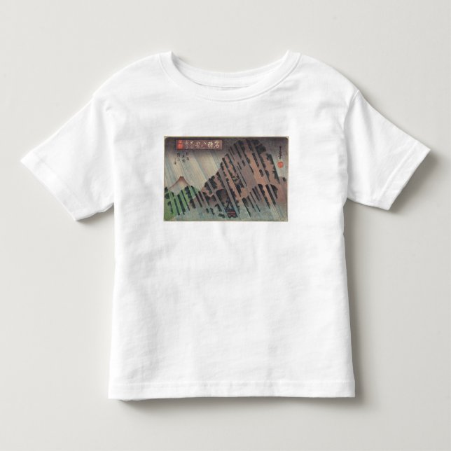 Natten regnar på Oyama, c.1830 Tee (Framsida)