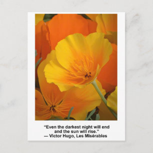 Natten slutar, Victor Hugo citerar, Poppies Vykort
