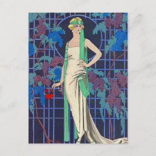 Natten steg vid George Barbier Vykort
