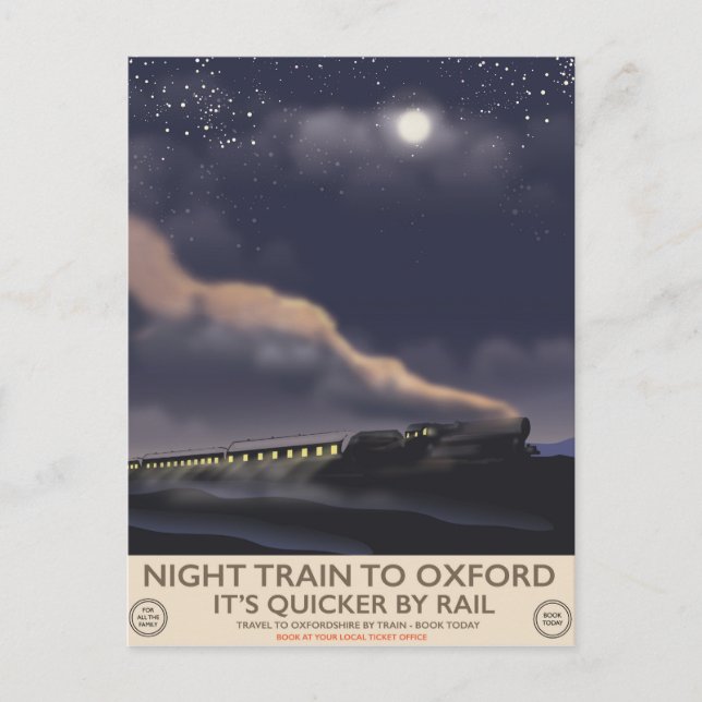 Natten tåg till Oxford Vykort (Framsida)