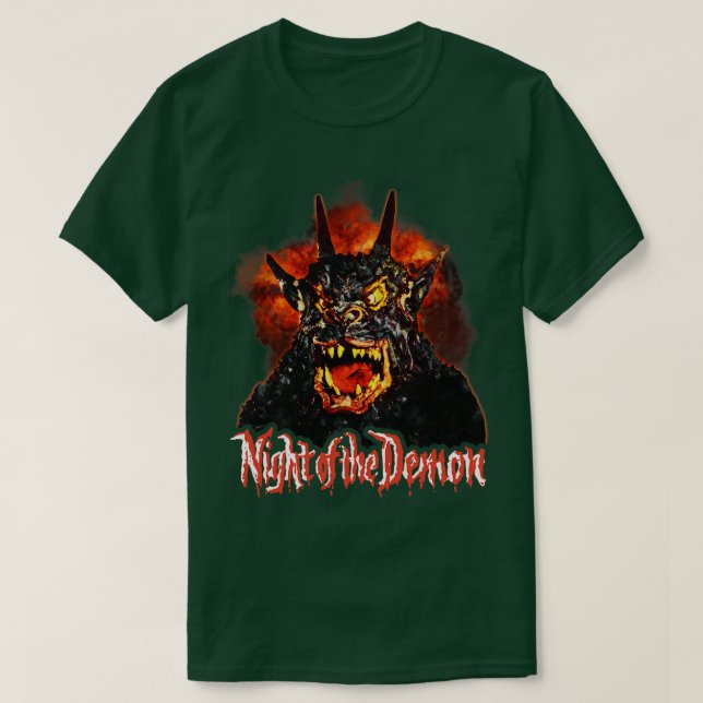 Natten till Demon Retro Cult Classic Horror Fläkt  T Shirt (Design framsida)