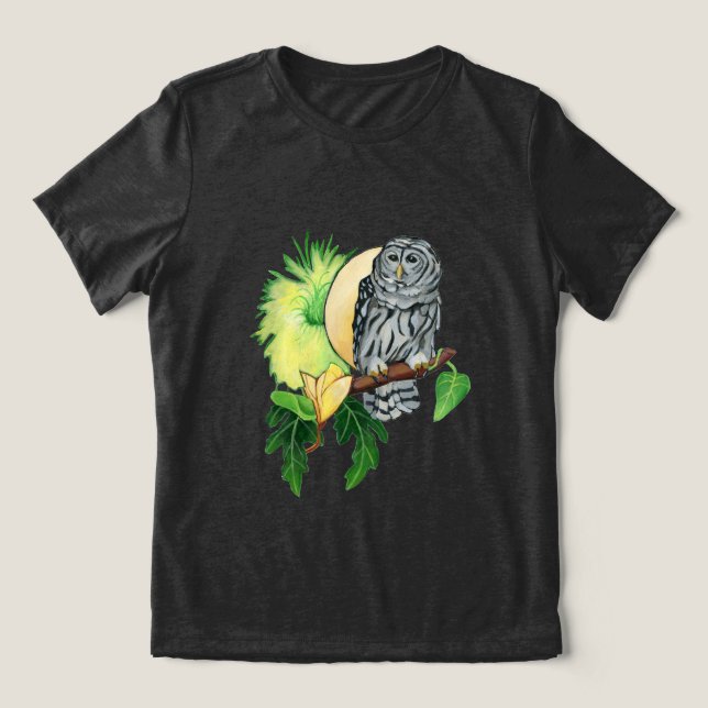 Natten uggla och måne t shirt (Design Framsida)