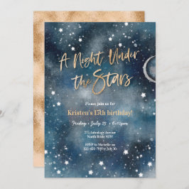Natten under stjärnor Guld inbjudan