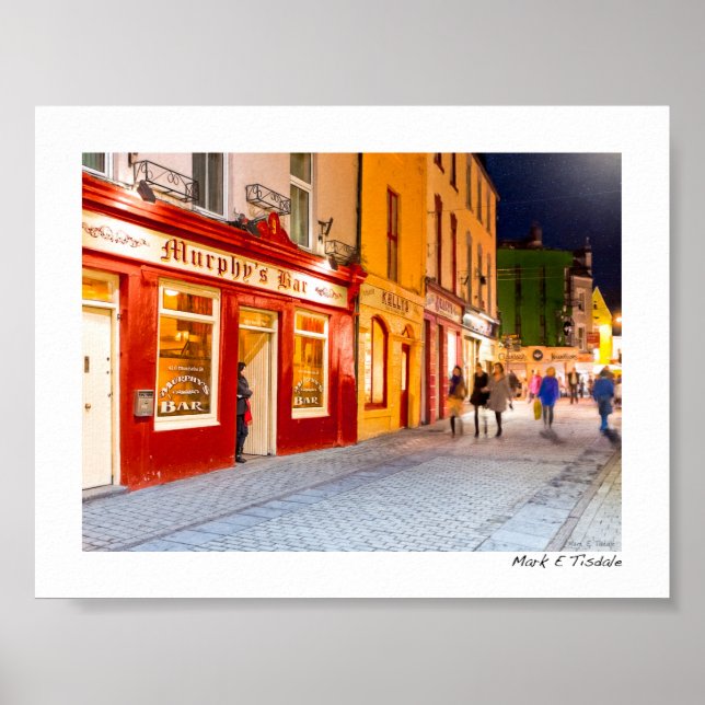 Natten ut på pubarna i Galway Ireland - Mini Poster (Framsidan)