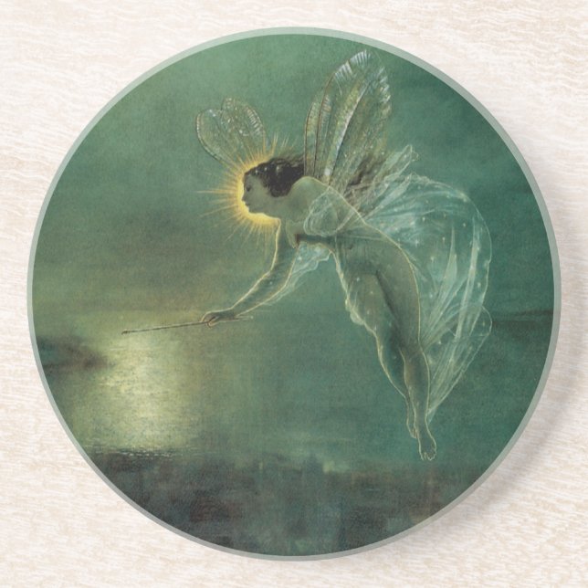 Nattens Ande av Grimshaw, Victorian Fairy Underlägg Sandsten (Framsidan)