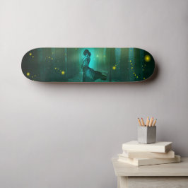 Nattens Fantasy Blue Woman in Träd Skateboard Deck