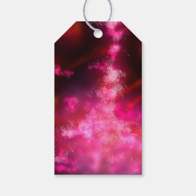 Nattens Himlar Rosa Flare Gift-Märkre Presentetikett (Framsidan)