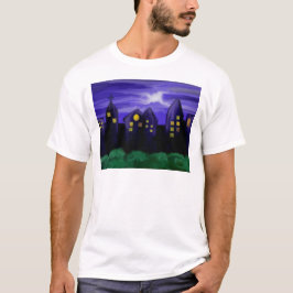 Nattens himlar stad skyskrapa canvas art t-shirt