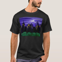 Nattens himlar stad skyskrapa canvas art t-shirt