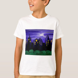 Nattens himlar stad skyskrapa canvas art tee