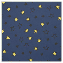 Nattens Himmel Cute Gult Stars på marinblå Mönster Tyg