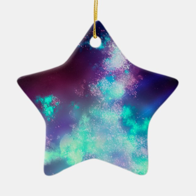 Nattens Himmel Neon Ljus keramisk Dekoration (Framsidan)