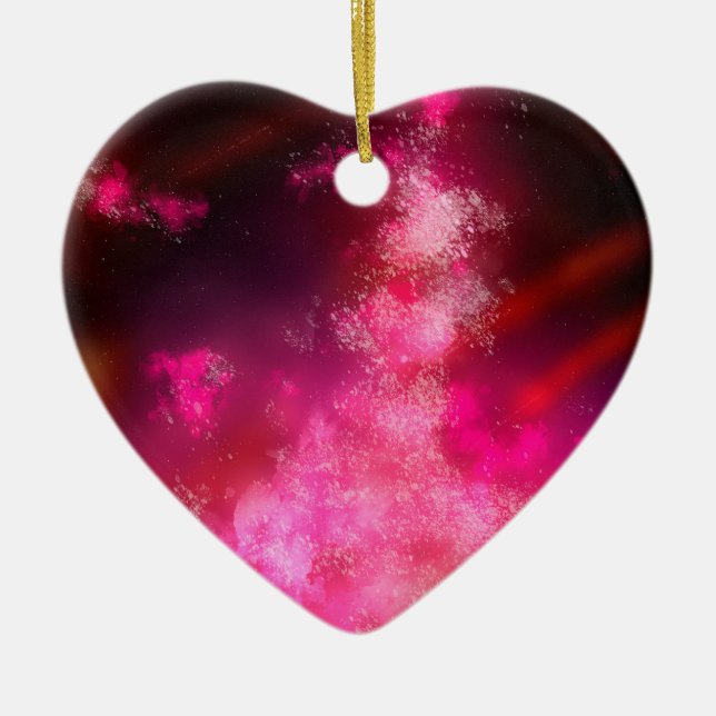 Nattens Himmel Rosa Flare keramisk Dekoration (Framsidan)