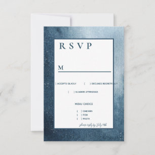 Nattens Himmel Stars Navy Blue White Menu OSA Kort
