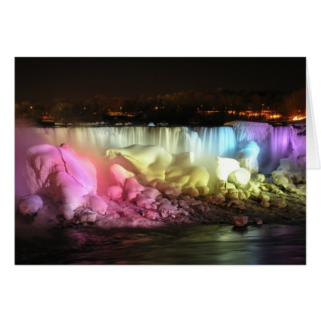 Nattens Ljus på amerikanska Falls Greeting Card Hälsningskort (Framsidan Horizontal)
