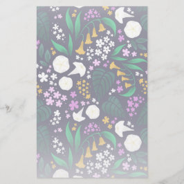 Nattens Måne Garden-Blommigt Botaniska Mönster Brevpapper